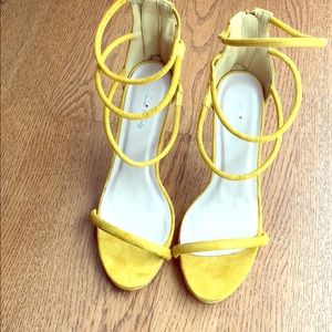 Mustard Yellow Strapped Heels